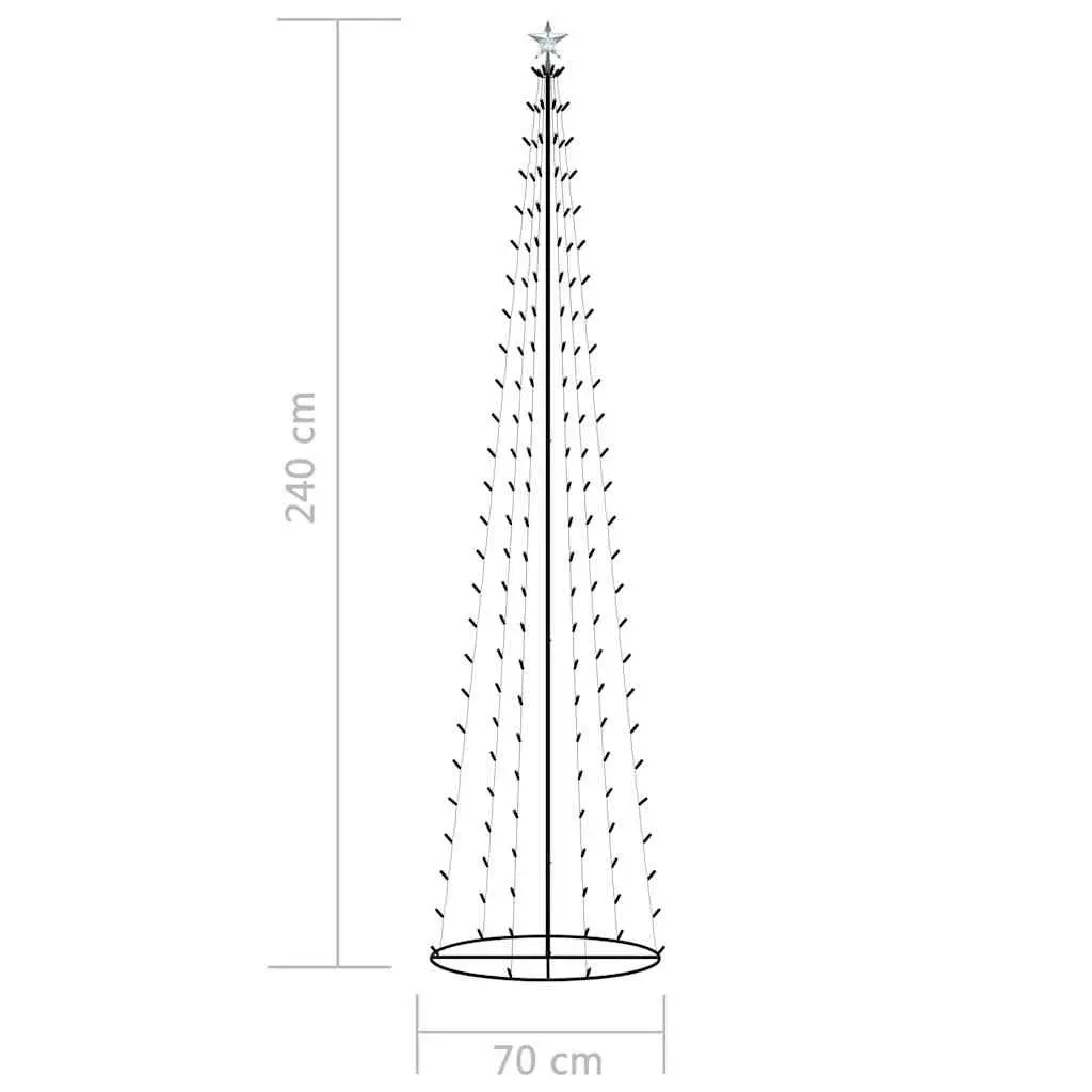 Christmas Cone Tree Indoor Outdoor Holiday Decoration 240 cm Warm White LED