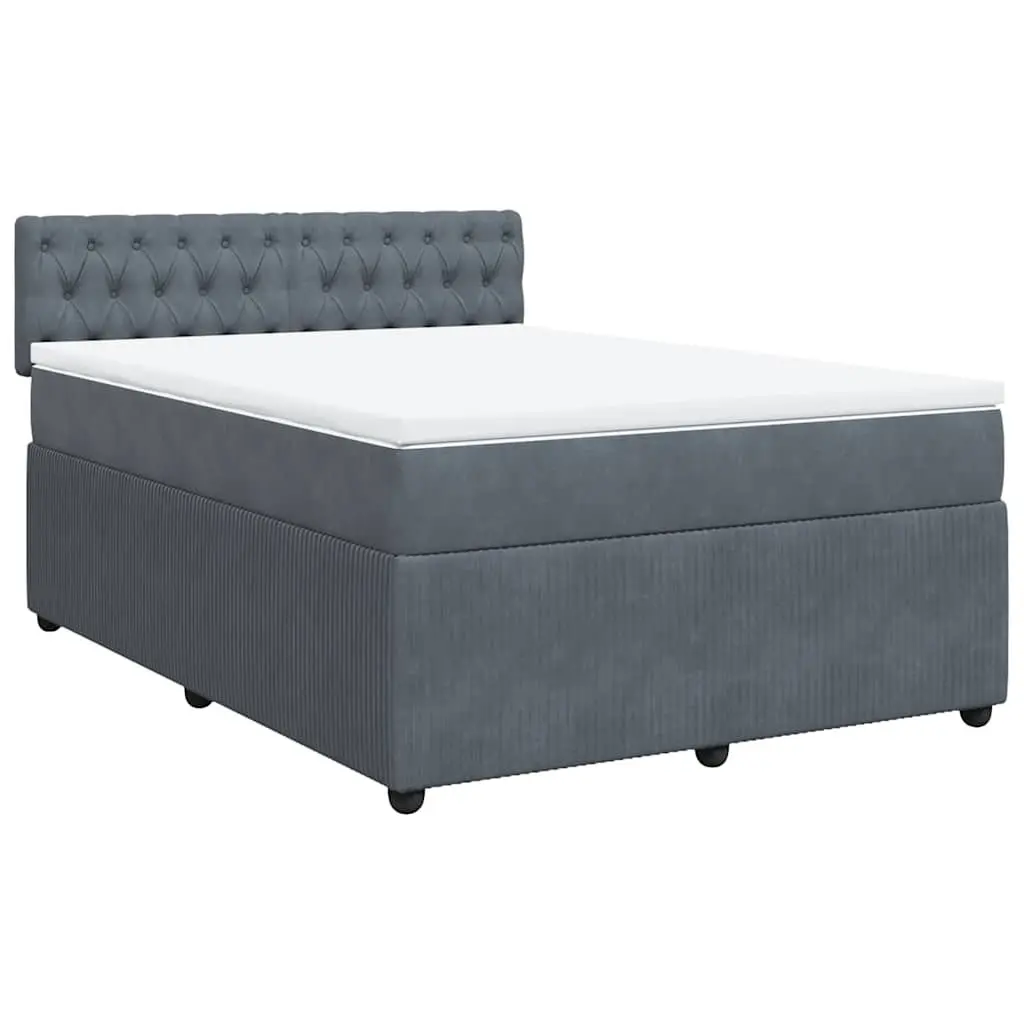 Queen Bed with Pocket Spring Mattress and Velvet Upholstery