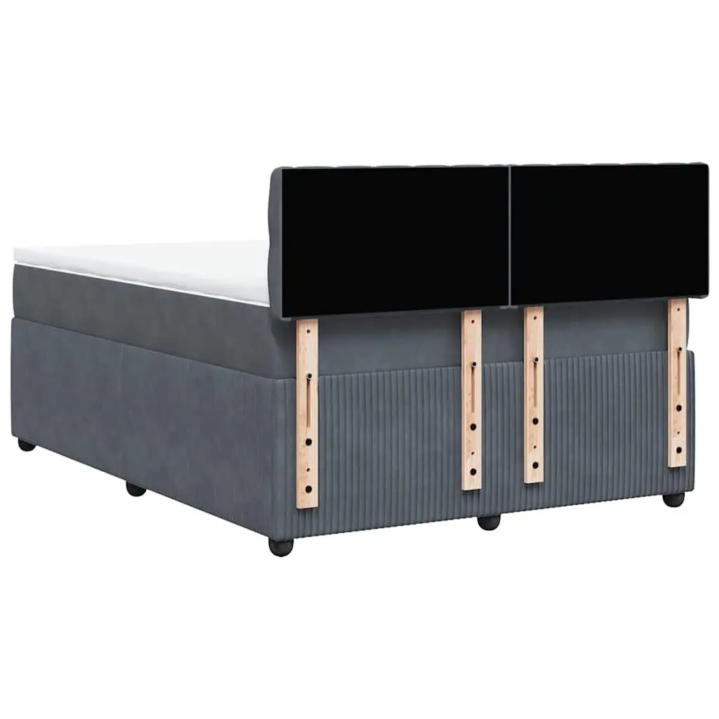 Queen Bed with Pocket Spring Mattress and Velvet Upholstery