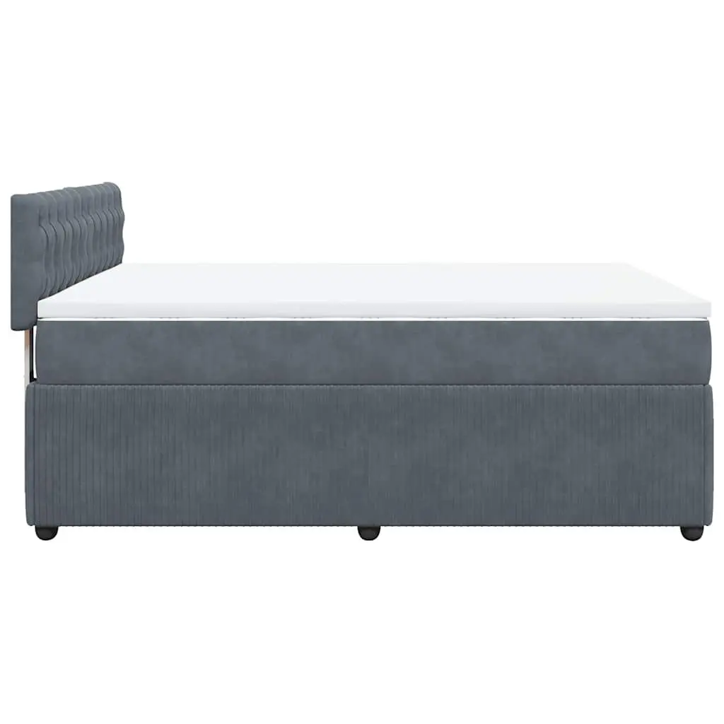 Queen Bed with Pocket Spring Mattress and Velvet Upholstery