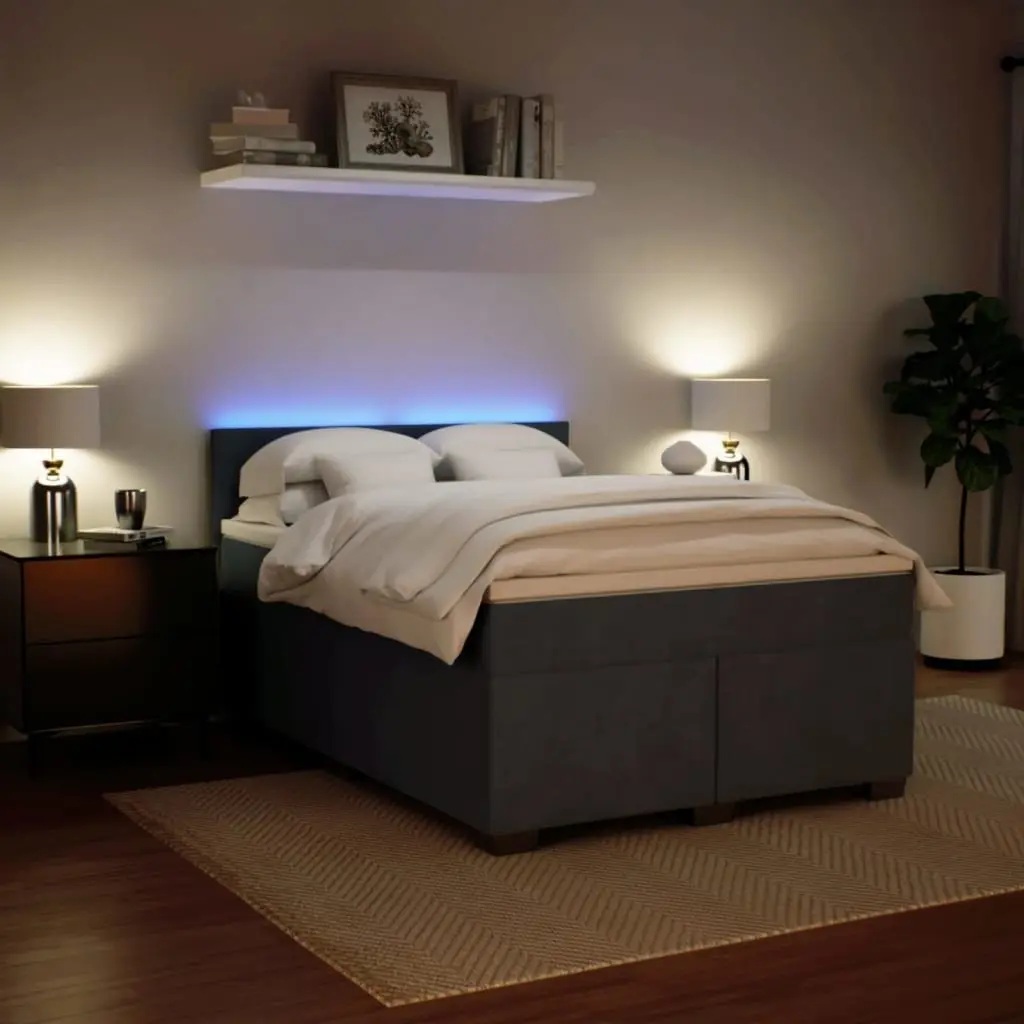 Double Box Spring Bed with Customizable LED Lights