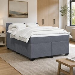 Warm and Inviting Queen Box Spring Bed with Practical Features