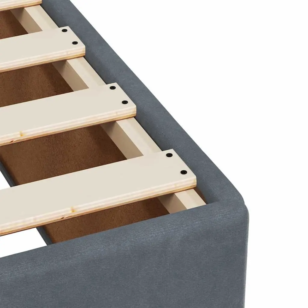 Queen Size Box Spring Bed with Pocket Sprung Mattress Grey Velvet LED Lights