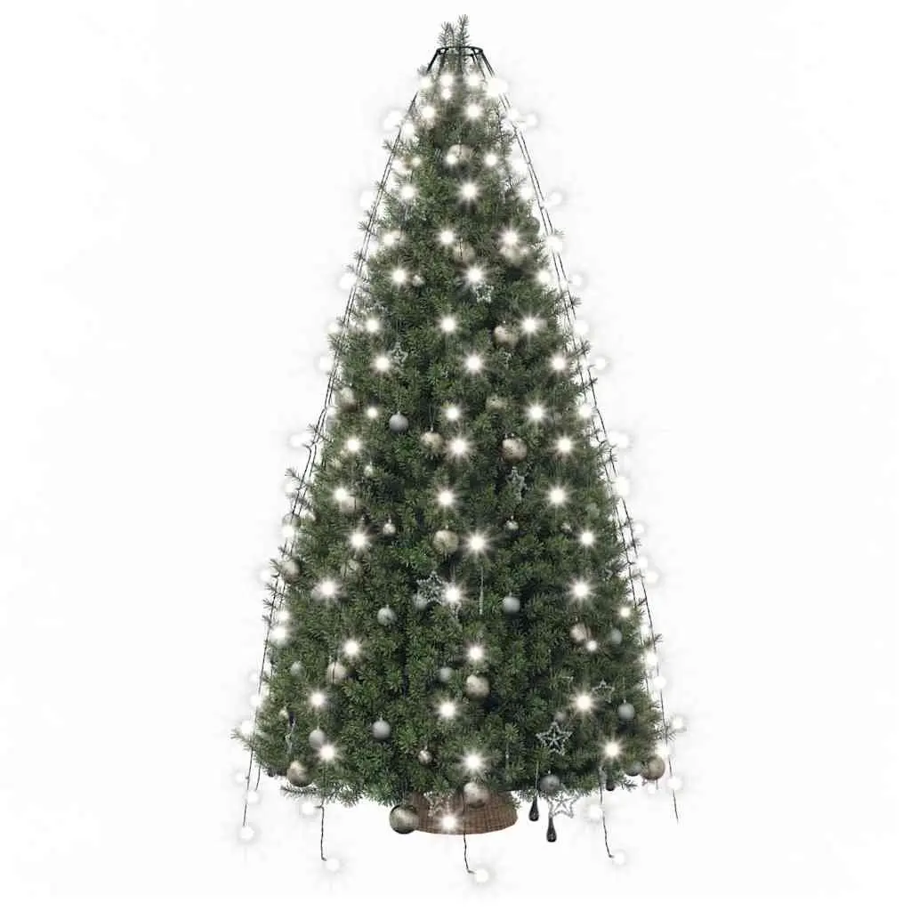 Christmas Tree Net Lights 180 LEDs Cold White 180cm Indoor Outdoor 8 Effects