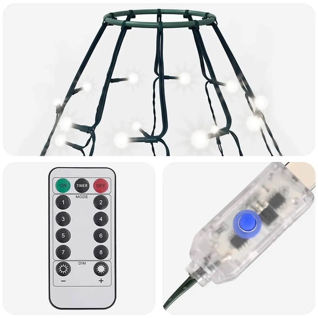 LED Net Lights Christmas Tree Decoration 210cm Cold White Indoor Outdoor 8 Effects