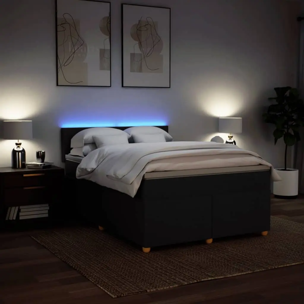 Double Box Spring Bed with Adjustable Lights