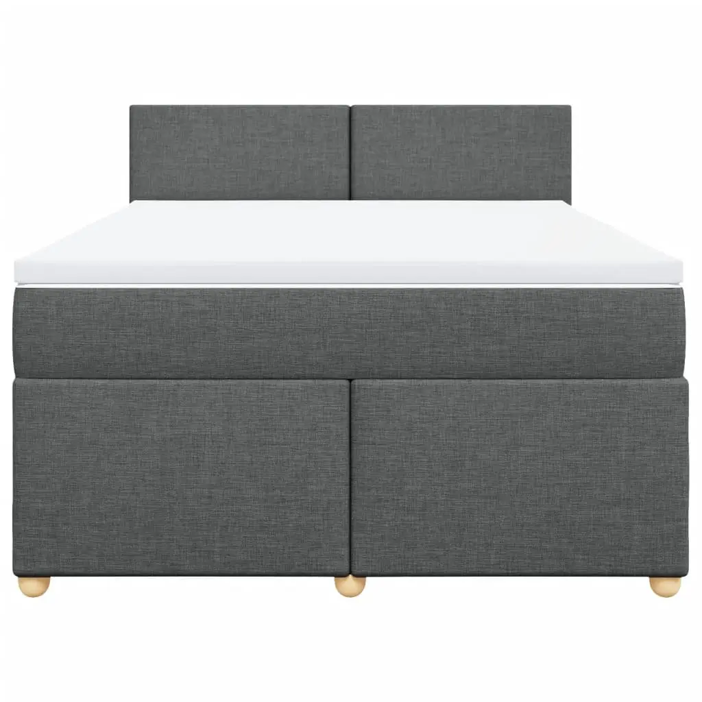 Pocket Sprung Mattress Queen Bed Grey Fabric with LED Lights