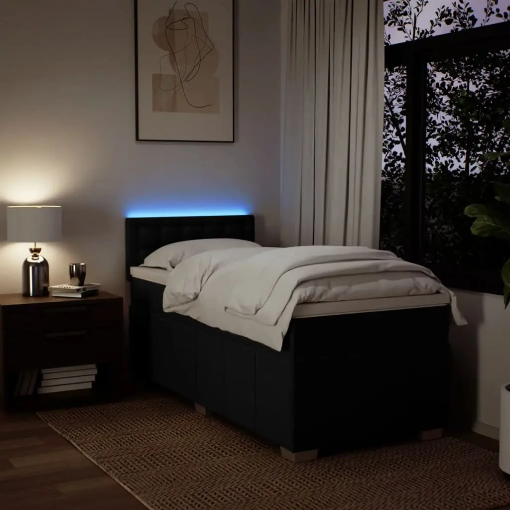 King Single Box Spring Bed with LED Lights