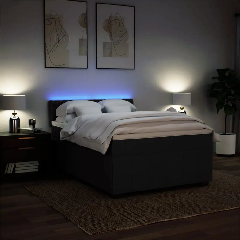 Double Box Spring Bed with Pocket Spring and LED Lighting