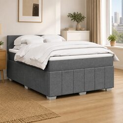 Comfortable Queen Box Spring Bed with Adjustable Lighting