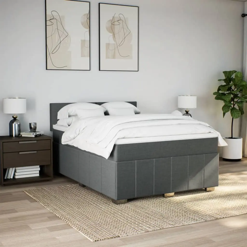 Queen Box Spring Bed with Adjustable Lighting