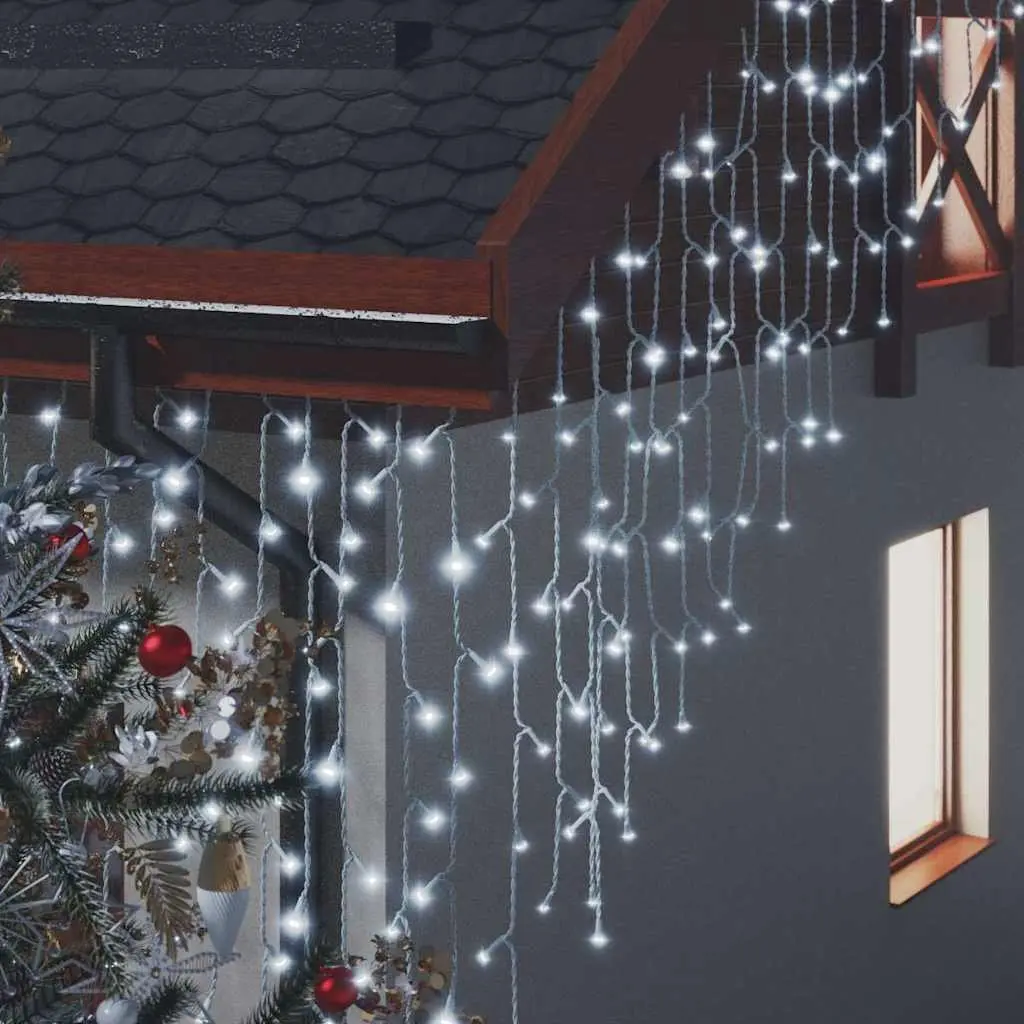 LED Curtain Icicle Lights 10m Cold White Decorative Lighting