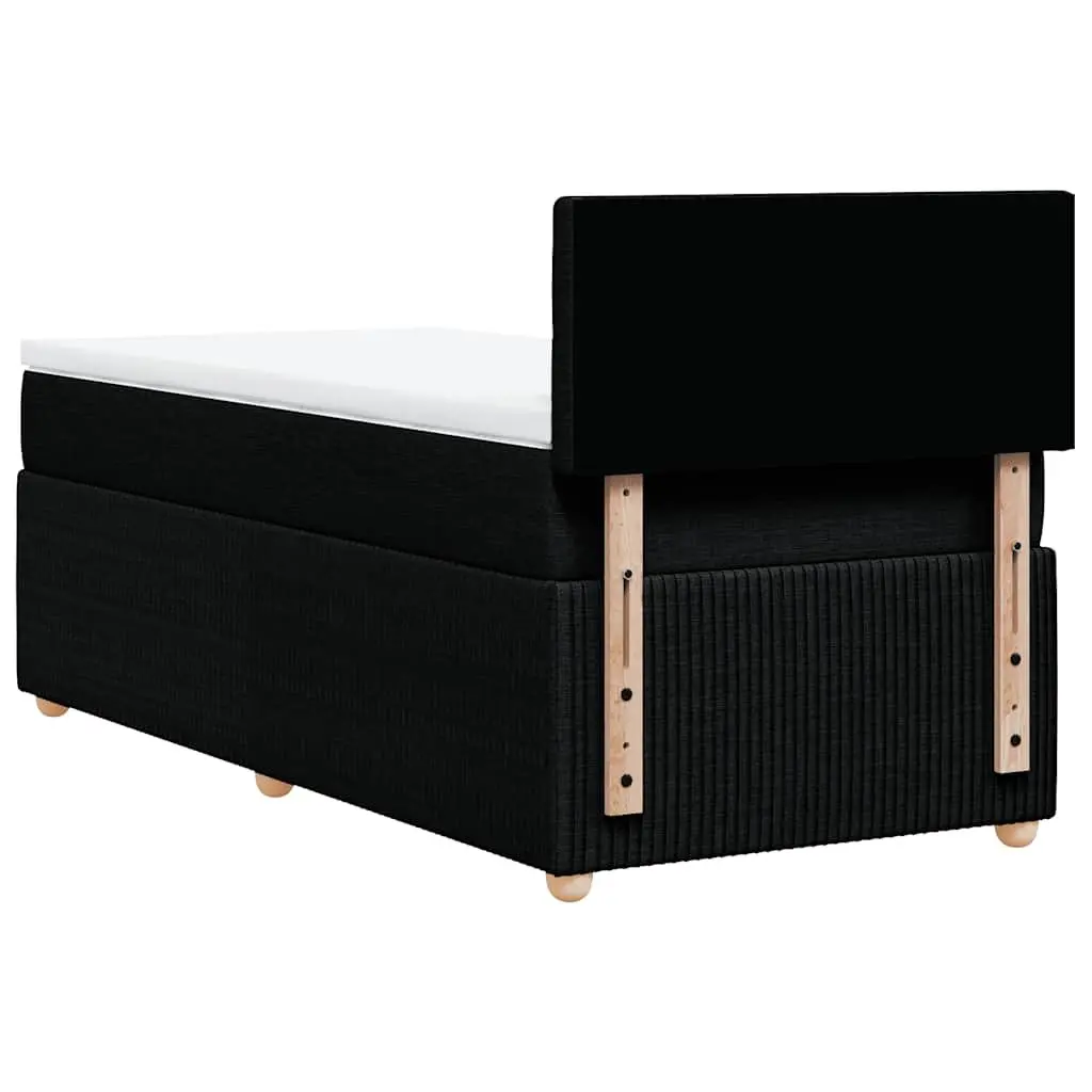 Pocket Spring Mattress Box Spring Bed King Single Dark Grey Fabric with LED Lights
