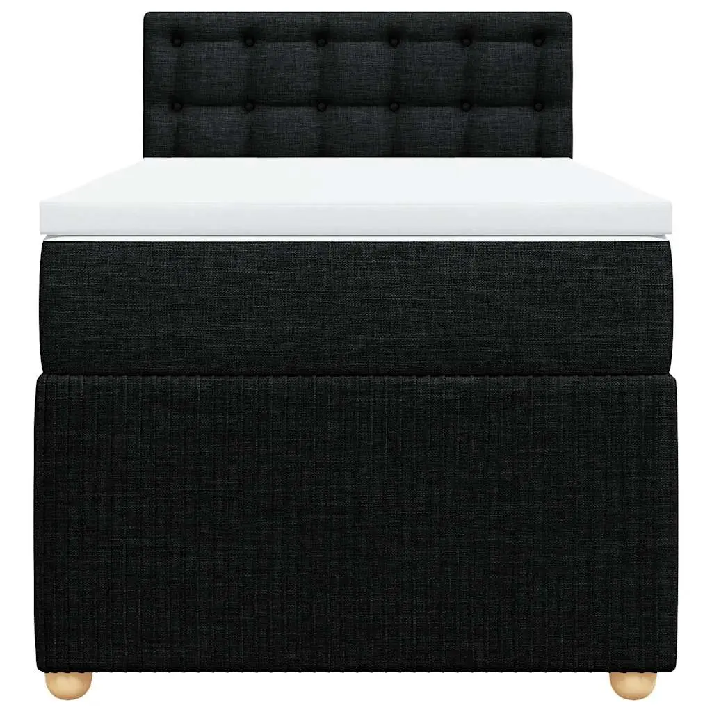 Pocket Spring Mattress Box Spring Bed King Single Dark Grey Fabric with LED Lights