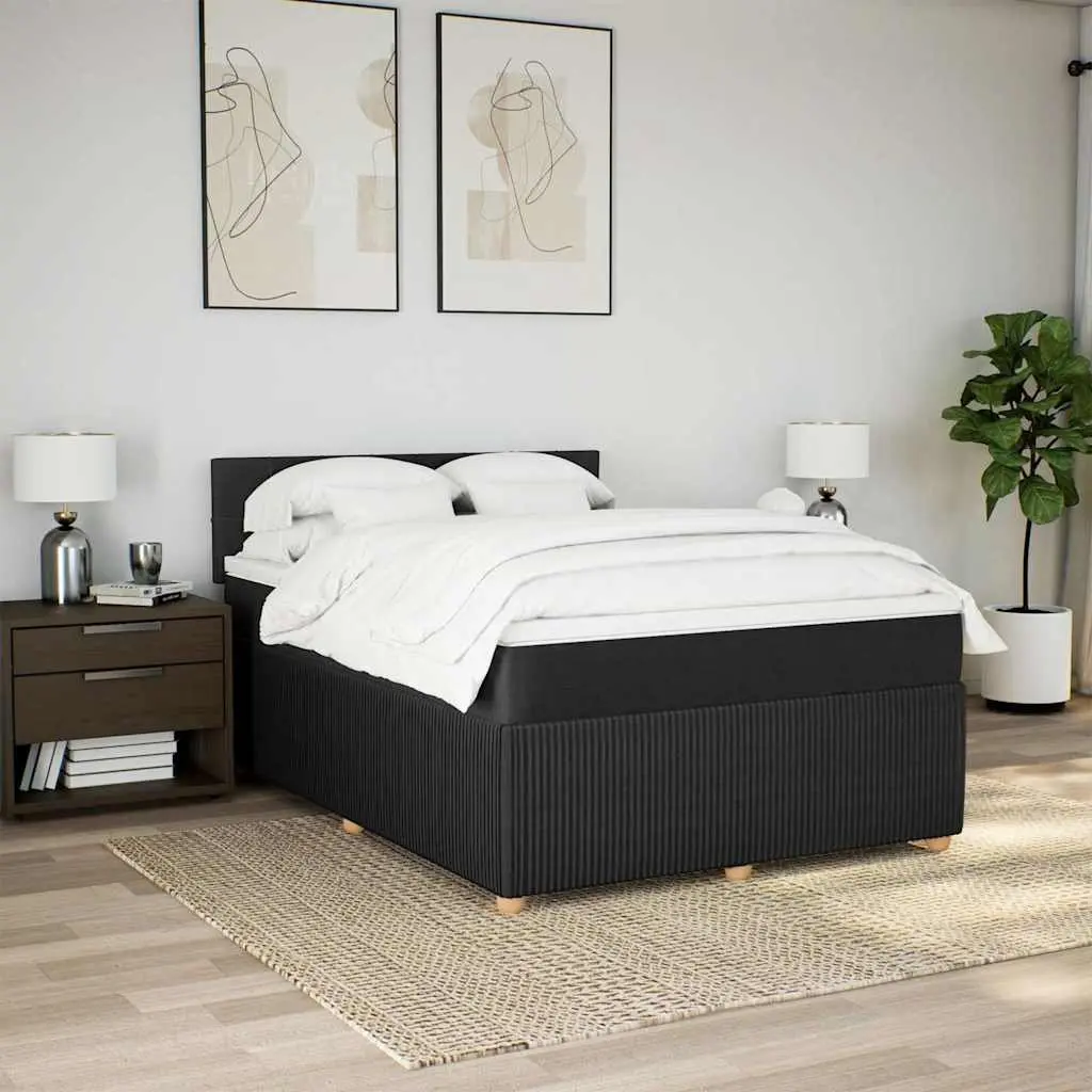 Box Spring Bed Pocket Mattress Dark Grey