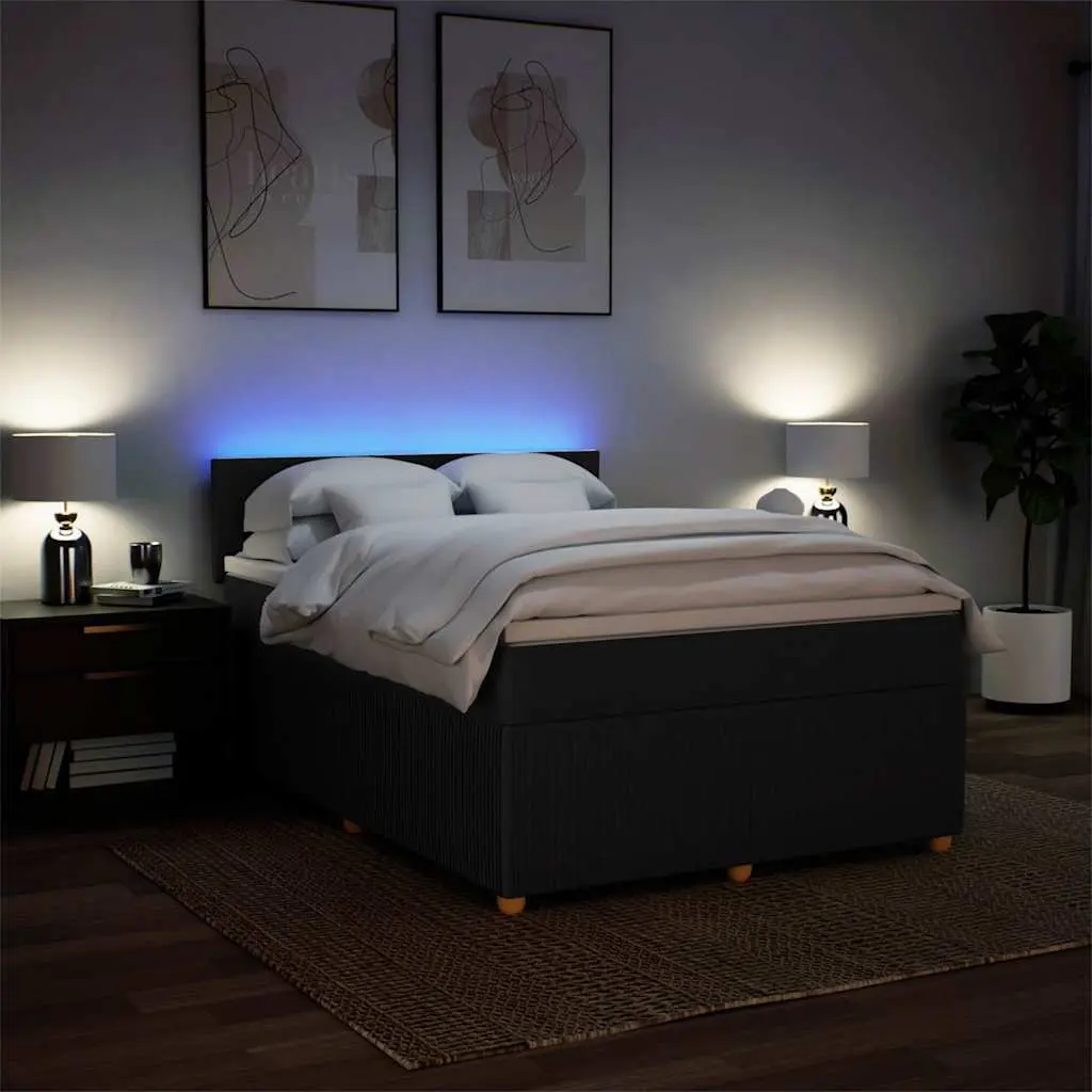 Box Spring Bed Pocket Mattress Dark Grey