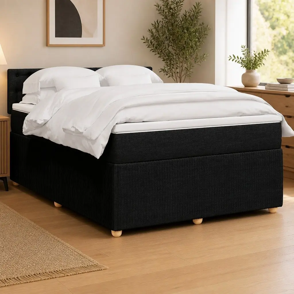 Double Box Spring Bed with Pocket Spring and LED Lights