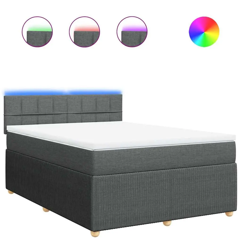 Queen Box Spring Bed with LED Ambiance