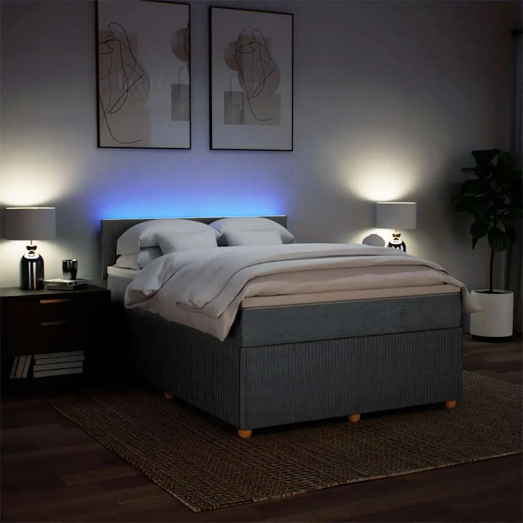 Queen Box Spring Bed with LED Ambiance