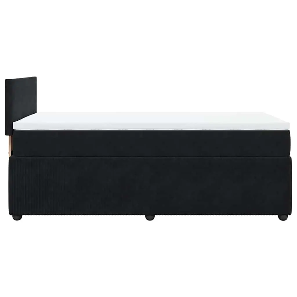 Box Spring Bed with Pocket Spring Mattress LED Lights King Single Grey Velvet