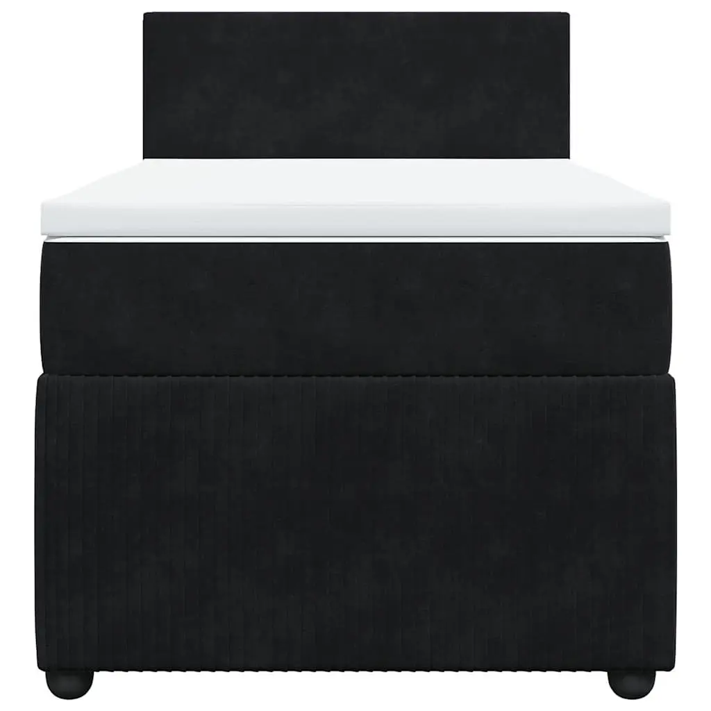 Box Spring Bed with Pocket Spring Mattress LED Lights King Single Grey Velvet