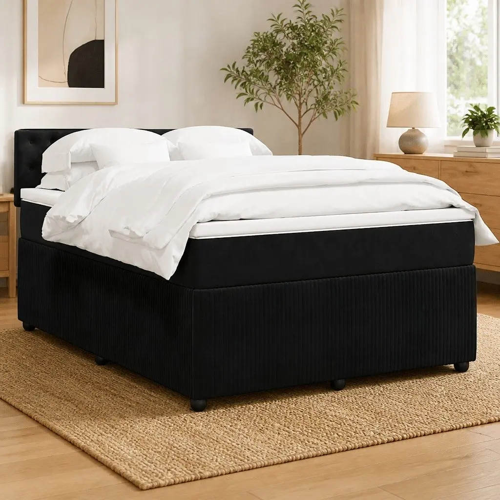 Velvet Box Spring Bed with LED Ambiance