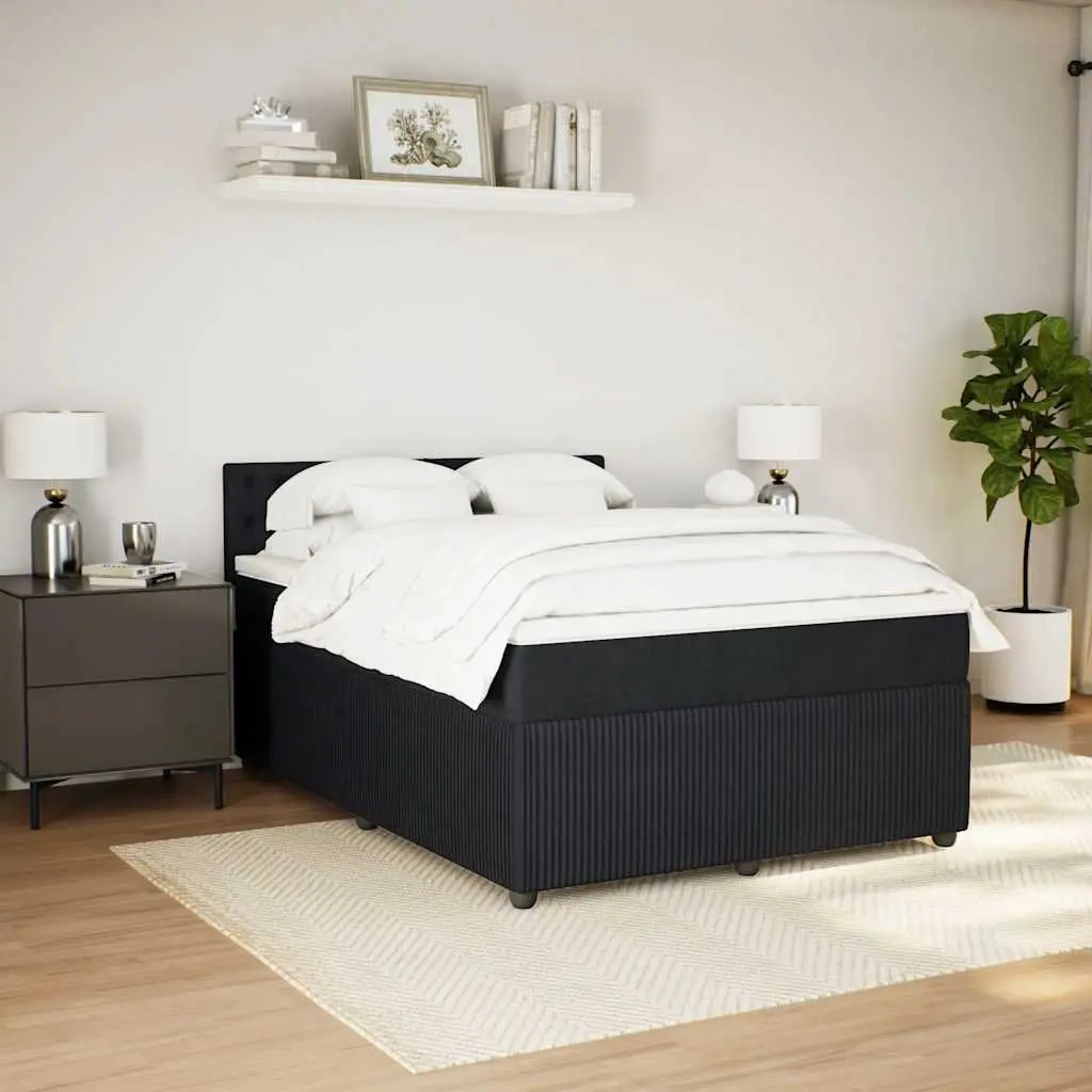 Velvet Box Spring Bed with LED Ambiance
