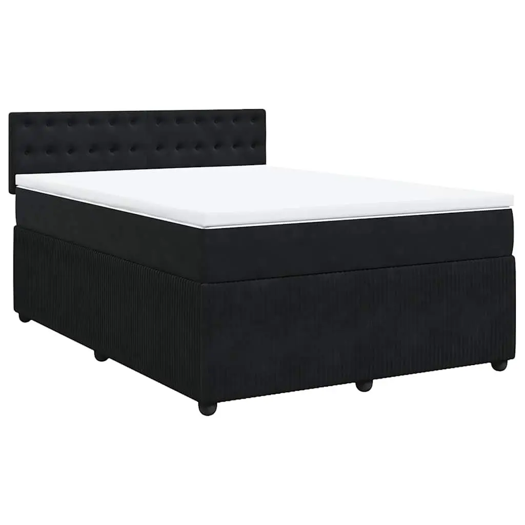 Velvet Box Spring Bed with LED Ambiance