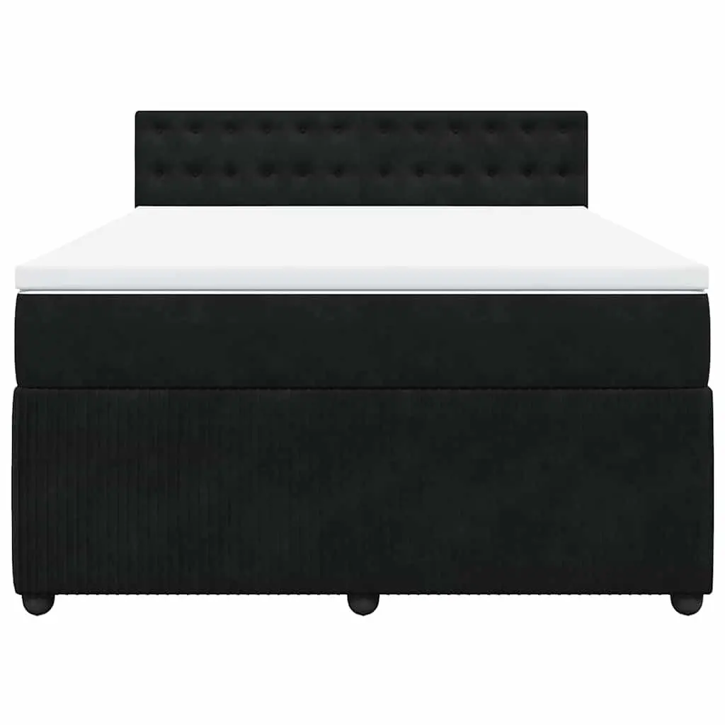 Velvet Box Spring Bed with LED Ambiance