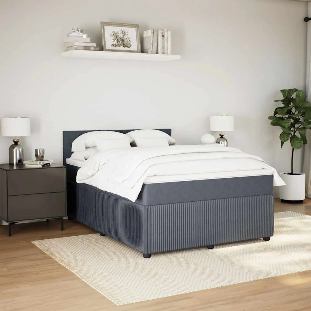 Queen Box Spring Bed with LED Lighting and Pocket Spring Mattress