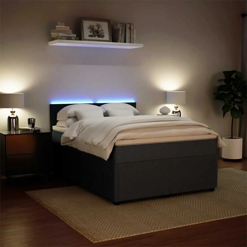 Queen Box Spring Bed with LED Lighting and Pocket Spring Mattress