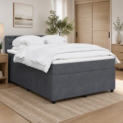 Reliable Queen Box Spring Bed with Mattress and LED Lights