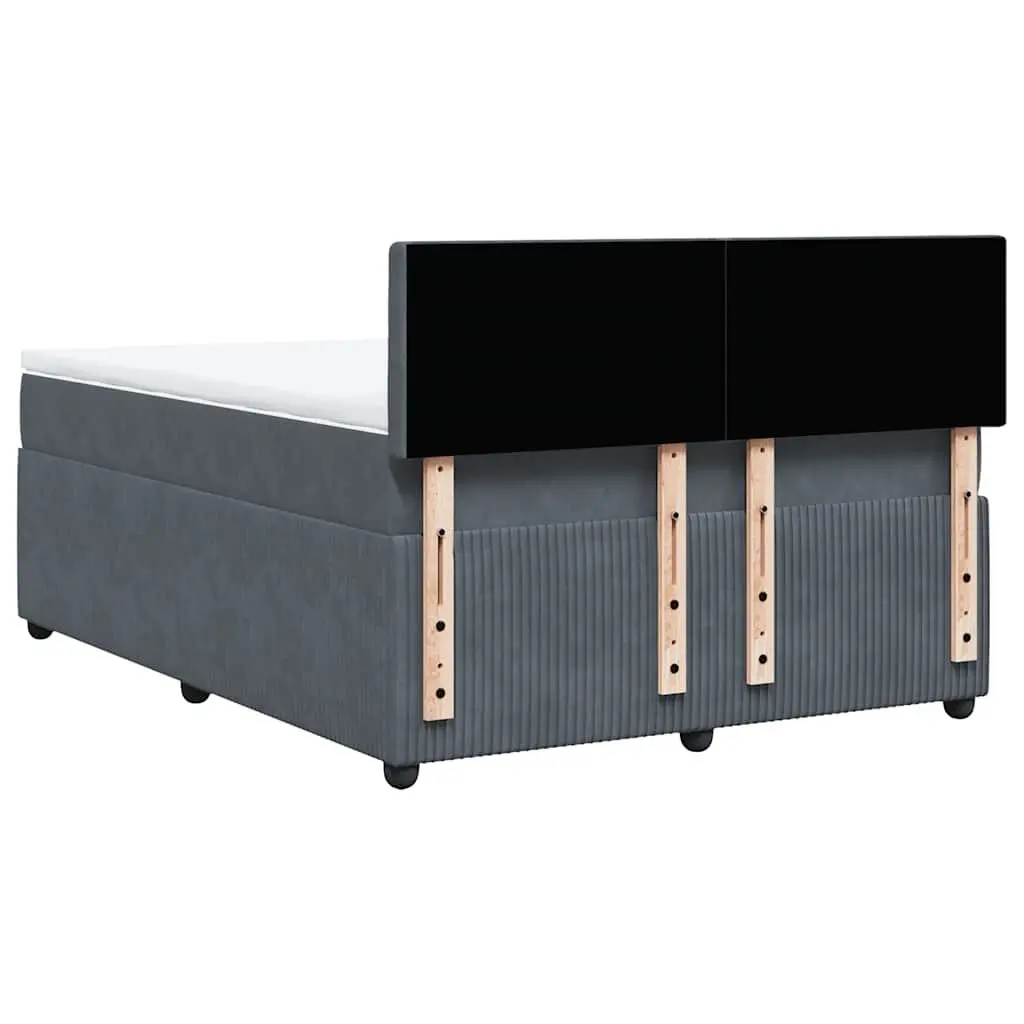 Queen Box Spring Bed with Mattress and LED Lights