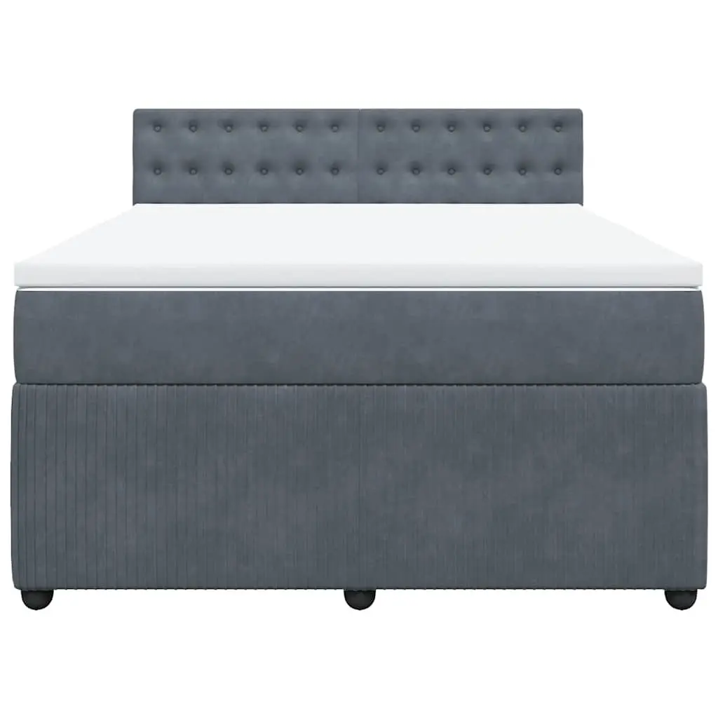 Queen Box Spring Bed with Mattress and LED Lights