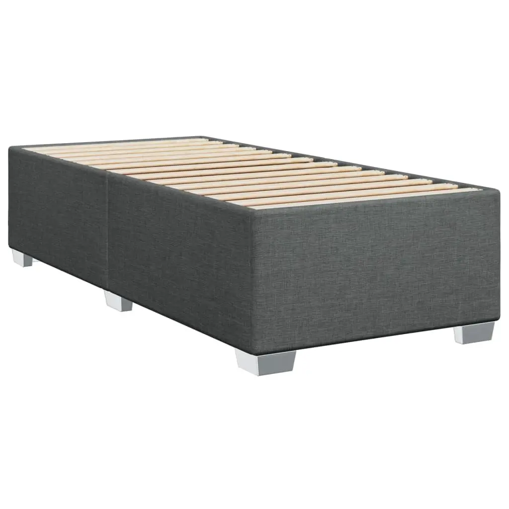 King Single Box Spring Bed with Pocket Mattress Height Adjustable Headboard Grey