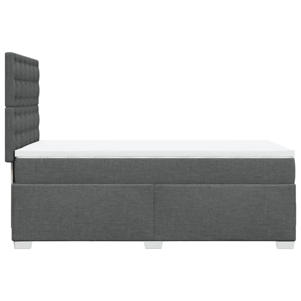 King Single Box Spring Bed with Pocket Mattress Height Adjustable Headboard Grey