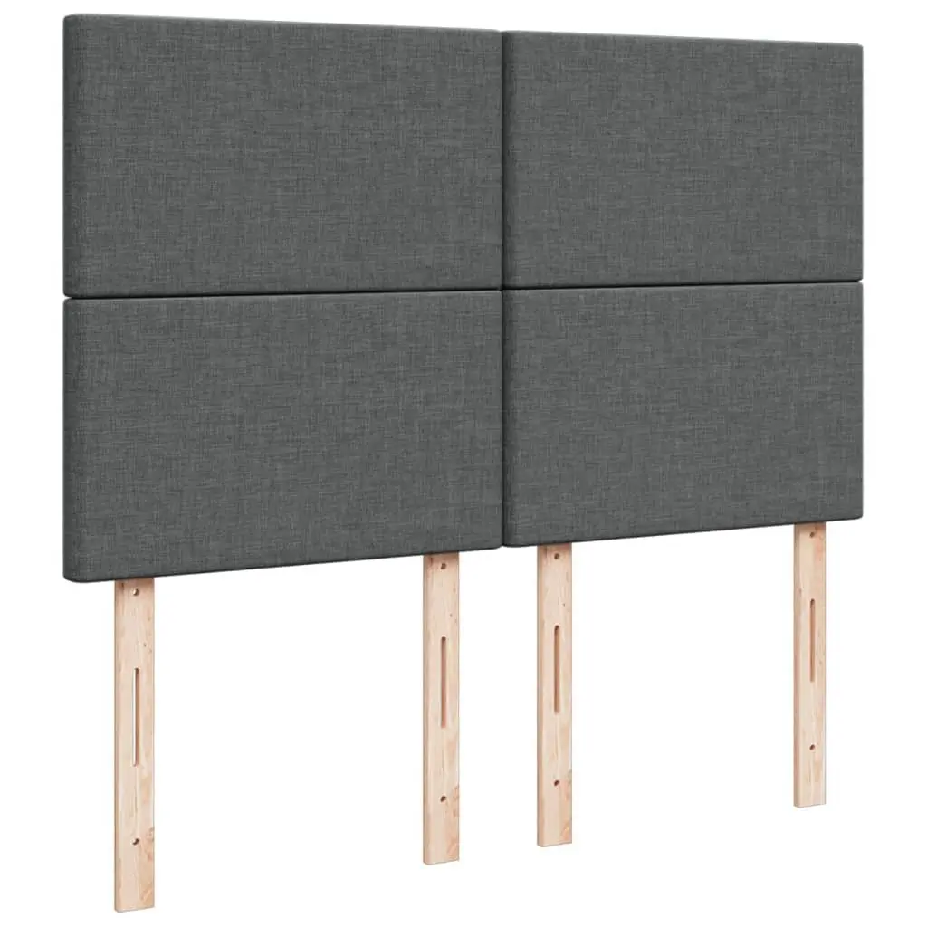 Queen Bed with Pocket Spring Mattress Adjustable Height Headboard Dark Grey