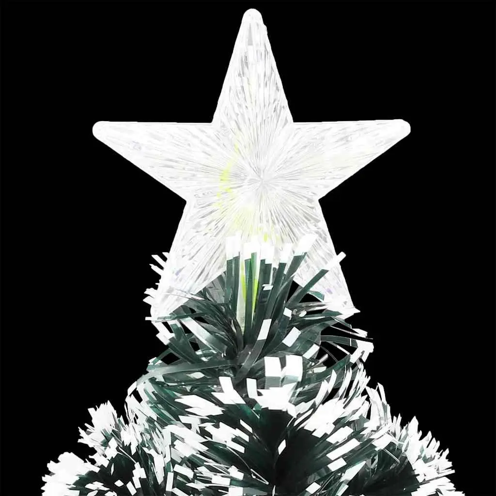 Pre-lit Artificial Christmas Tree 120cm Green Dual Lighting LED Fibre Optic