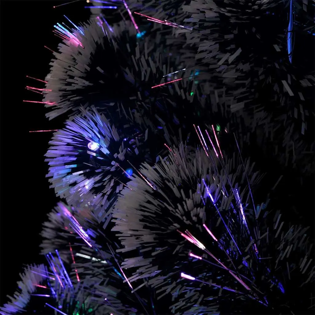 Pre-lit Artificial Christmas Tree 150cm Green White Fibre Optic LED Lights