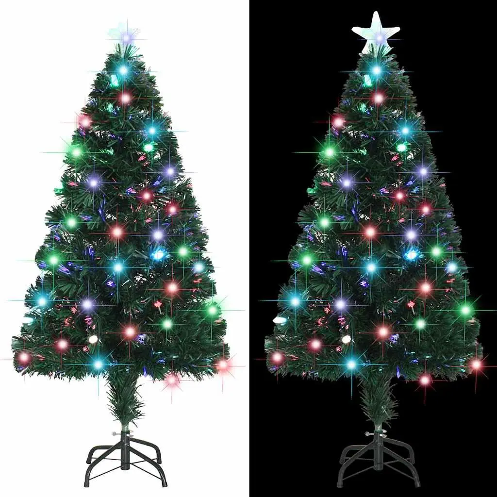 Artificial Christmas Tree Pre-lit 120cm Green Fibre Optic LED