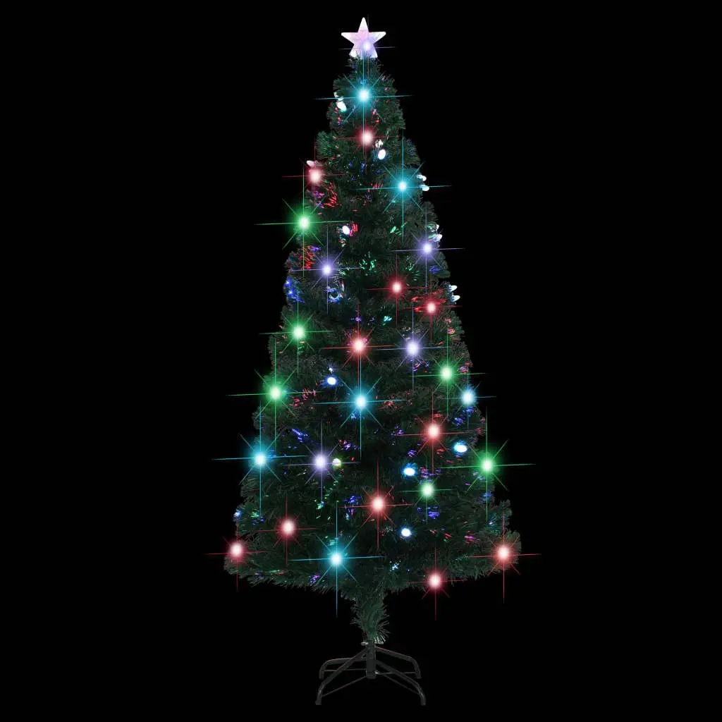 Artificial Pre-lit Christmas Tree 180cm Green LED Fibre Optic Holiday Decoration