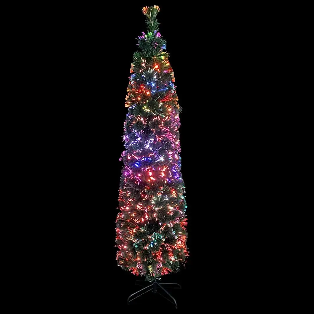 Artificial Christmas Tree Slim 120cm Fibre Optic Lighting Black