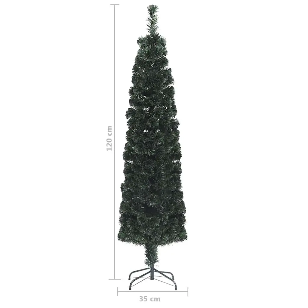 Artificial Christmas Tree Slim 120cm Fibre Optic Lighting Black
