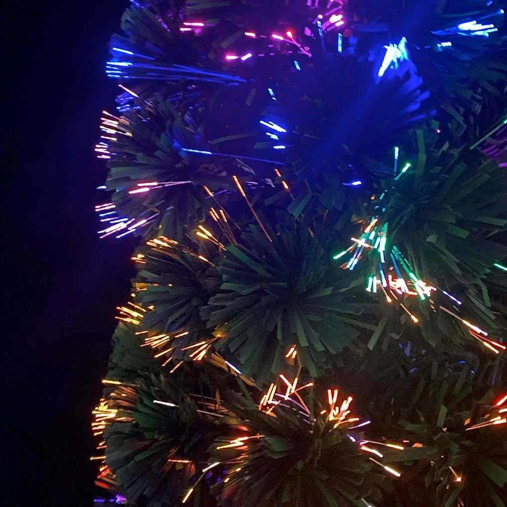 Artificial Christmas Tree Slim 150cm Fibre Optic Lighting Black