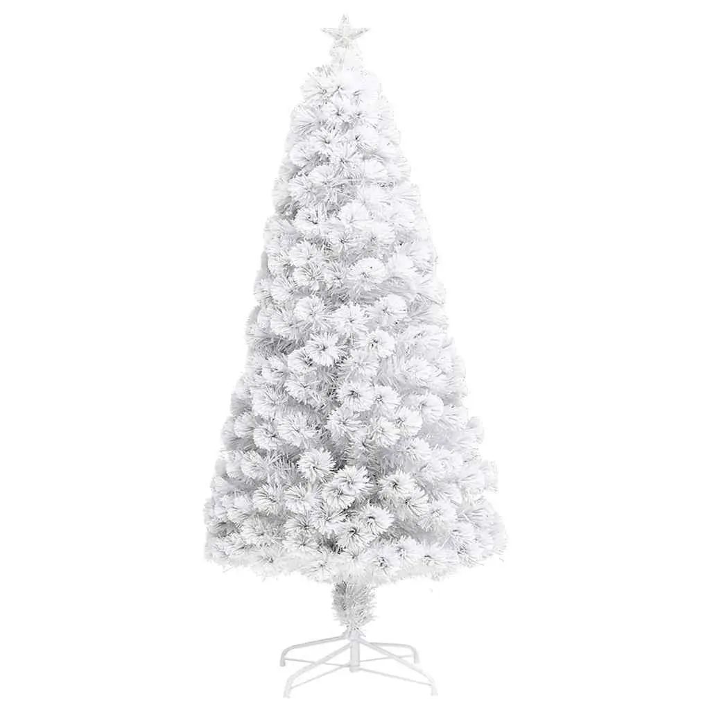 Pre-lit Artificial Christmas Tree 120cm White LED Fibre Optic Holiday Decor