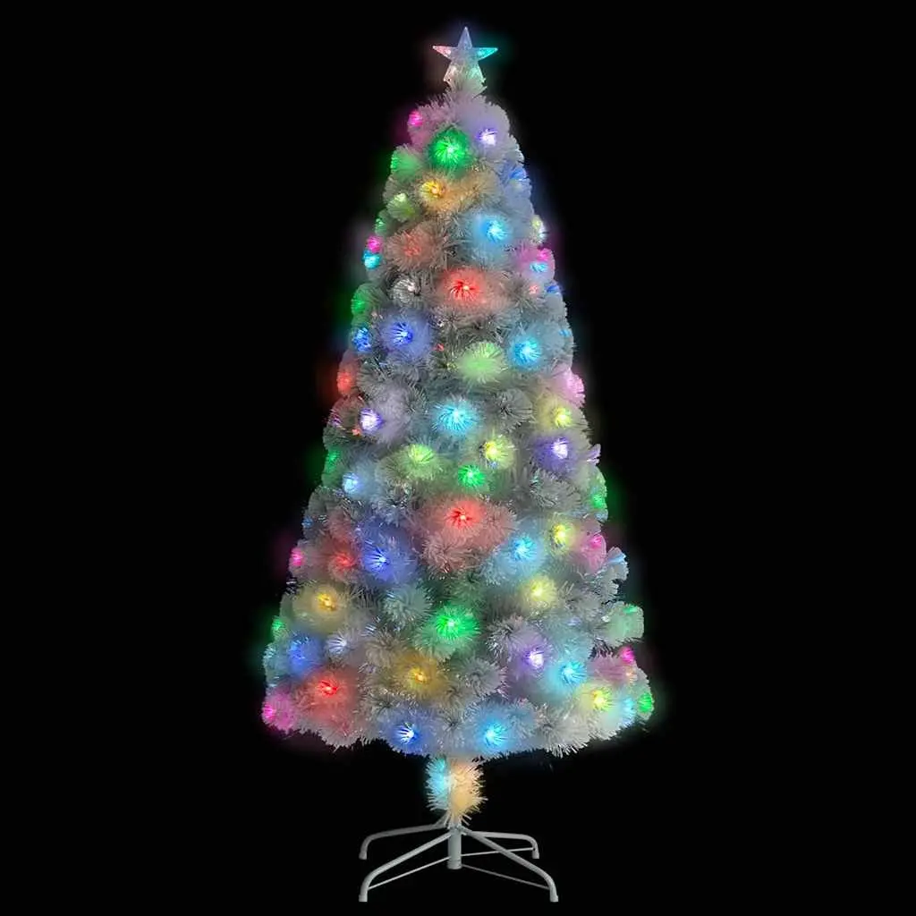 Pre-lit Artificial Christmas Tree 120cm White LED Fibre Optic Holiday Decor