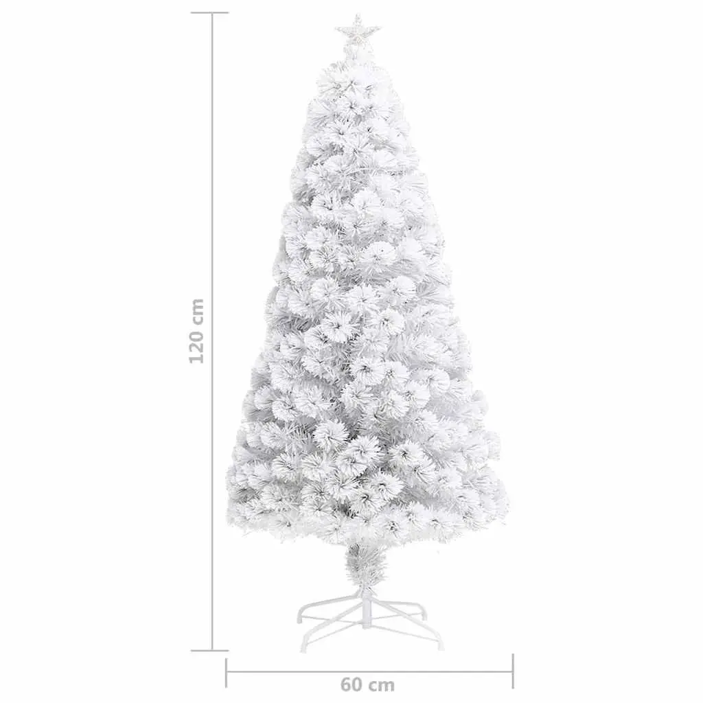 Pre-lit Artificial Christmas Tree 120cm White LED Fibre Optic Holiday Decor