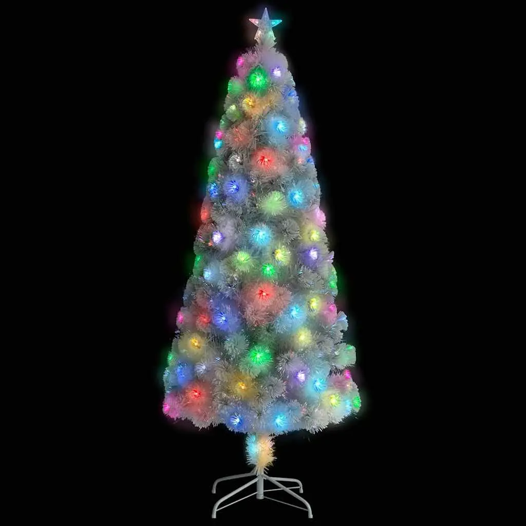Artificial Christmas Tree Pre-lit LED Fibre Optic 180cm White
