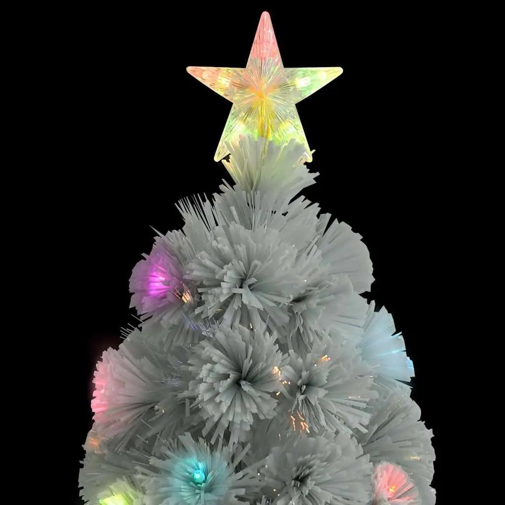 Artificial Christmas Tree Pre-lit LED Fibre Optic 180cm White