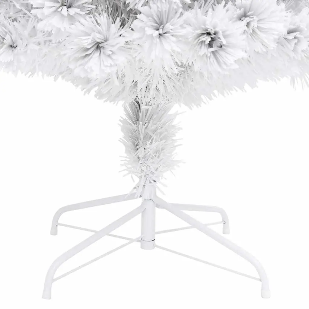 Artificial Christmas Tree Pre-lit 210cm White LED Fibre Optic Decoration